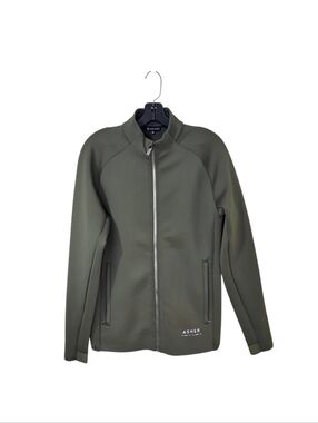 Asher Golf Olive Green Full Zip Scuba Jacket Men's Small Activewear Outdoor
